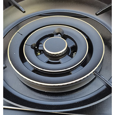 2 Burner Tempered Glass Built-in Gas Cooking Stove LPG/NG with Brass Burner Cap for Hotel | CHEFF