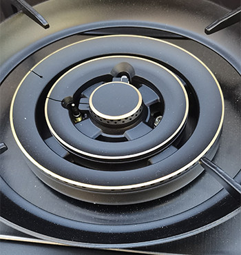 2 Burner Tempered Glass Built-in Gas Cooking Stove LPG/NG with Brass Burner Cap for Hotel | CHEFF