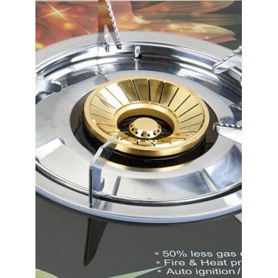 2 Burner Tempered Glass Gas Stove LPG/NG with Cast Iron Burner for Family Cooking | CHEFF