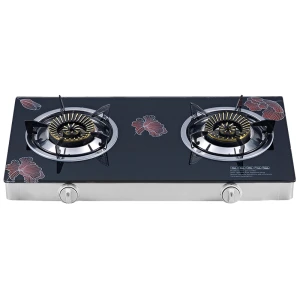 OEM&ODM professional gas cooktops manufacturer two burner tempered glass gas cooker