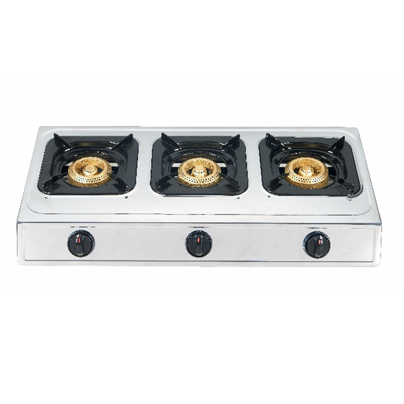 3 Burner Stainless Steel Gas Stove 