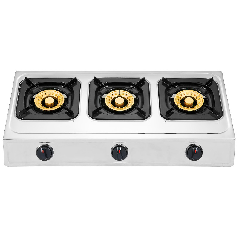 3 Burner Stainless Steel Gas Stove 