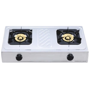 Kitchen Table Top Gas Cooker  Stainless Steel Two Burner Gas Stove With Blue Flame