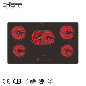 Wholesale Kitchen Electric Cooktop Expansion Zone 5 Burner Infrared Cookers 6500W