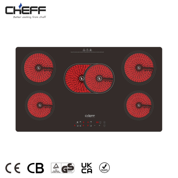 Wholesale Kitchen Electric Cooktop Expansion Zone 5 Burner Infrared Cookers 6500W