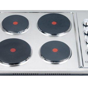 24 Inch Solid Electric Cooktop 4 Burner Stainless Steel Hot Plate Hob