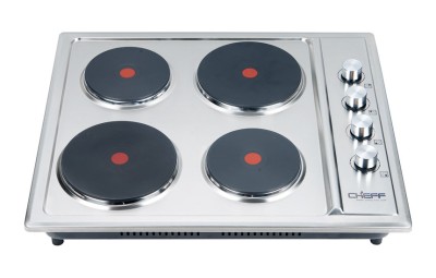 24 Inch Solid Electric Cooktop 4 Burner Stainless Steel Hot Plate Hob