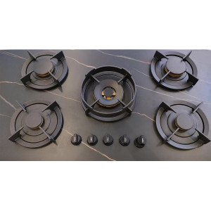 European Style 5 Burner Sintered Stone Gas Hob Manufacturer