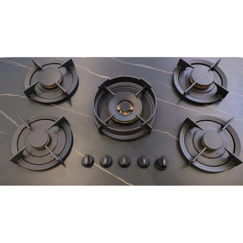 European Style 5 Burner Sintered Stone Gas Hob Manufacturer