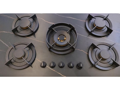 European Style 5 Burner Sintered Stone Gas Hob Manufacturer