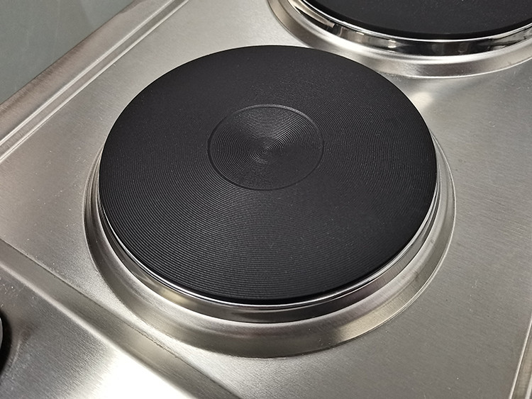 CHEFF two zone stainless steel built-in solid electric hot plate with metal knobs