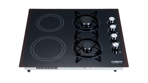 Gas and electric mix hob