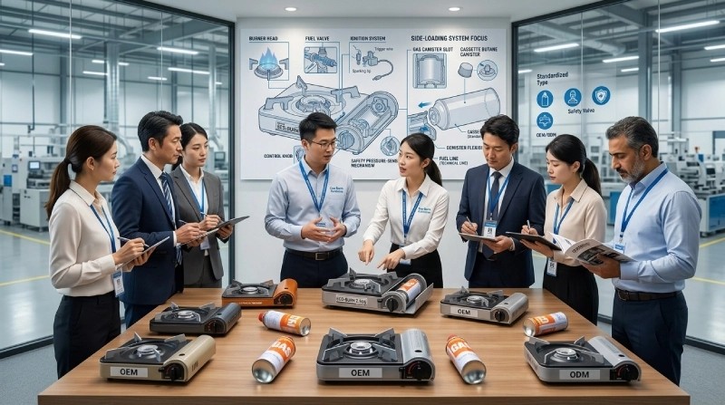 OEM factory production line of portable cassette gas stoves for wholesale export