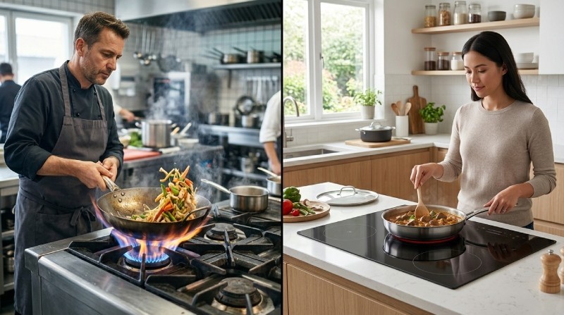 Gas vs induction cooking in commercial kitchens