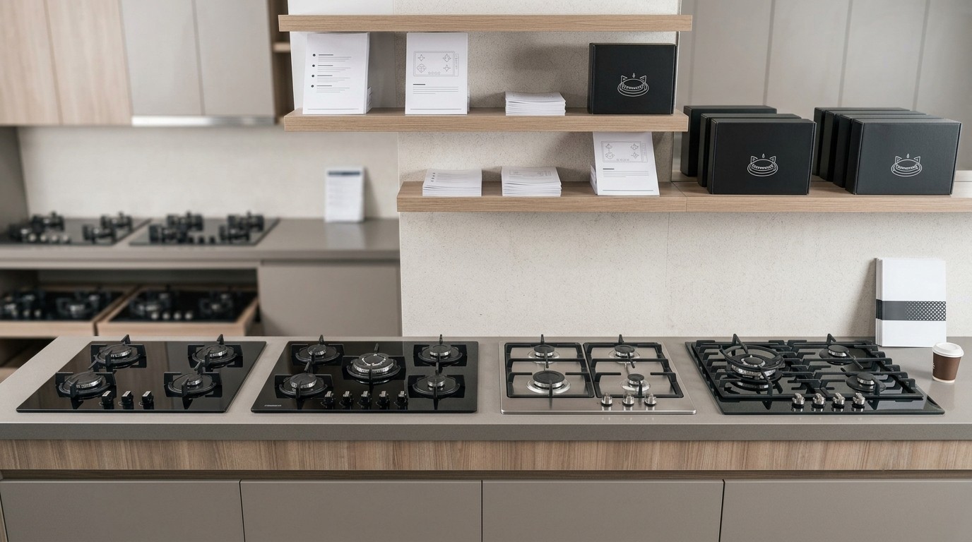 Glass and stainless steel gas hob models supplied for Palestine project