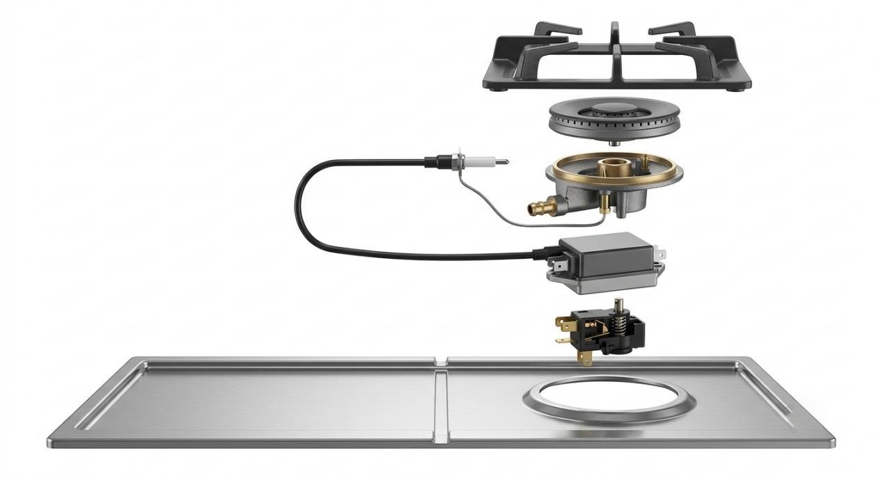 Automatic ignition system on a gas hob