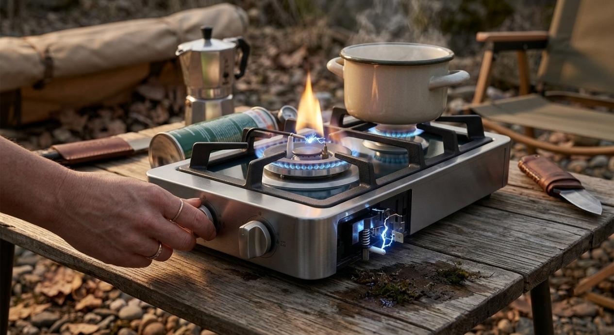 Piezo ignition system for gas cookers
