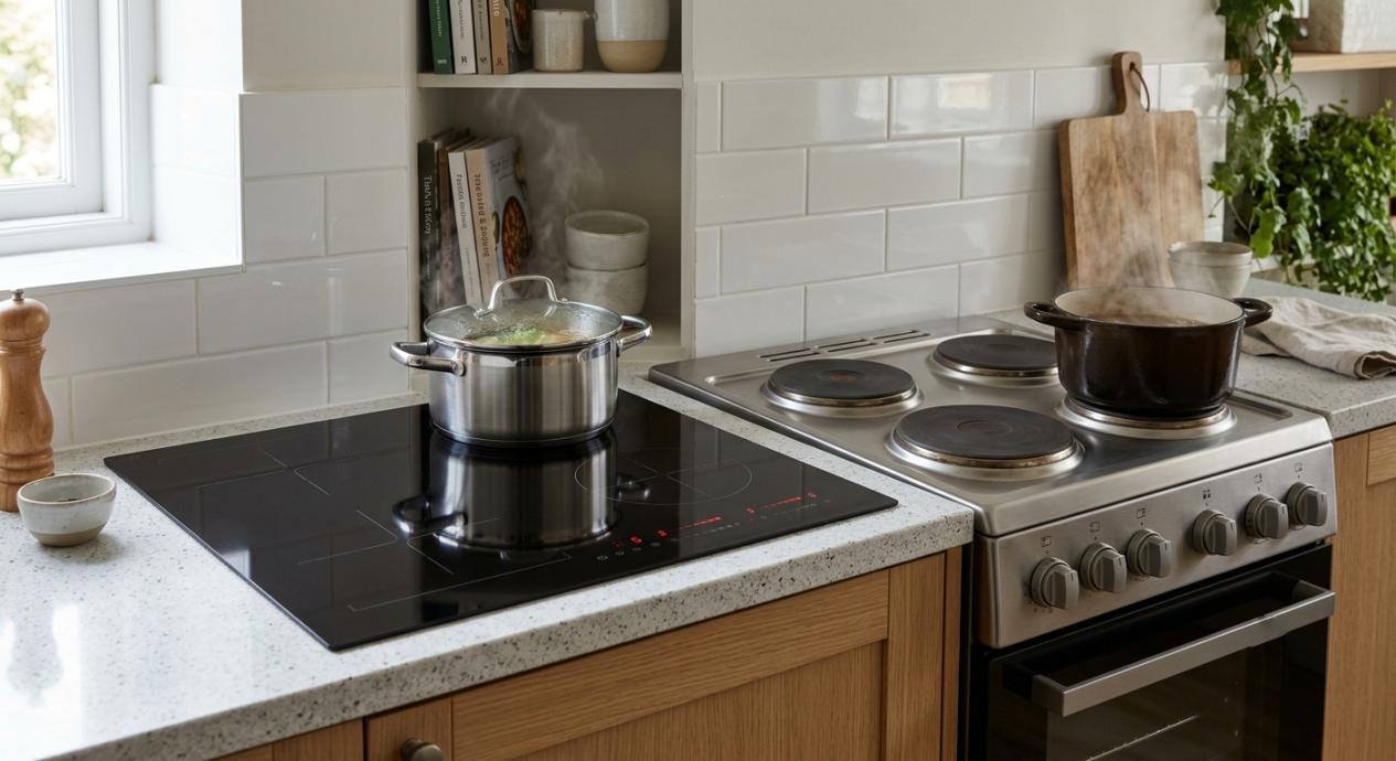 Induction cooker vs solid plate cooker electricity consumption comparison