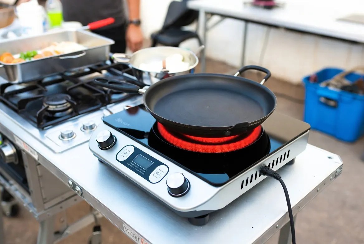 CHEFF infrared cooker used in portable & temporary cooking — fast efficient halogen heating for versatile cooking