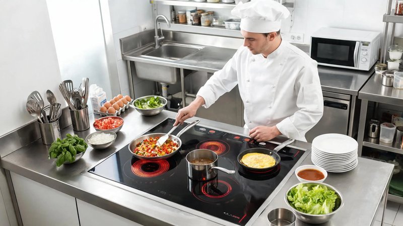 CHEFF infrared cooker used in small food businesses — fast efficient halogen heating for versatile cooking