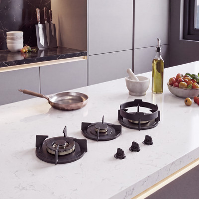 Kitchen Sintered Stone Countertop Integrated Gas Hob Modular 4 Burners Gas Hob Supplier