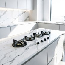 4 Burner Sintered Stone Panel Built-in Gas Hob LPG/NG Cooker with Cast Iron P an Support for Home Cooking | CHEFF