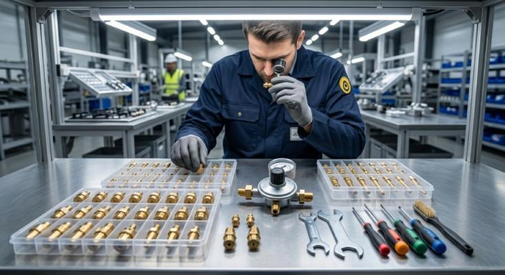 Importer checking gas hob specifications and certification documents