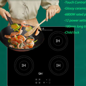 4 Zone Black Induction Hob Built-in Electric Cooktop with Touch Control for Home Kitchen | CHEFF