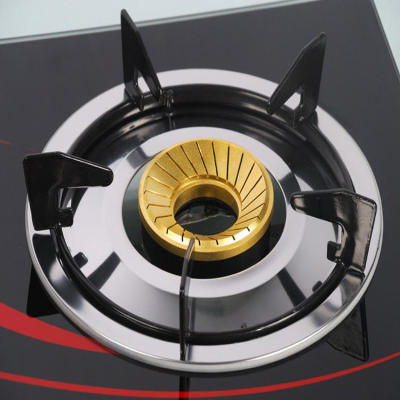 2 Burner Glass Gas Hob with Brass Burner Caps, Tempered Glass Top LPG/NG Cooktop for Kitchen | CHEFF