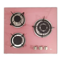 3 Burner Tempered Glass LPG/NG Gas Hob Built-in Cooktop with Colored Glass Panel for Home | CHEFF