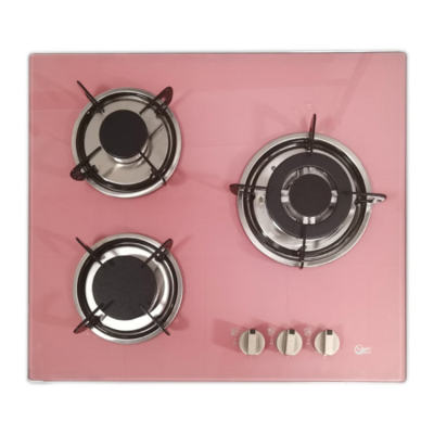 3 Burner Tempered Glass LPG/NG Gas Hob Built-in Cooktop with Colored Glass Panel for Home | CHEFF