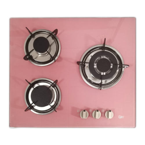 3 Burner Tempered Glass LPG/NG Gas Hob Built-in Cooktop with Colored Glass Panel for Home | CHEFF