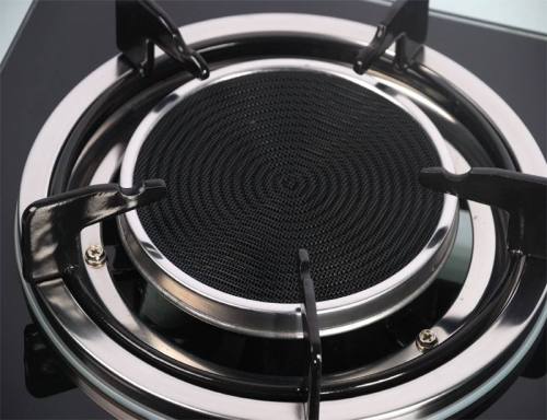 2 Burner Tempered Glass Built-in LPG/NG Infrared Gas Hob with Cast Iron Pan Support for Home | CHEFF