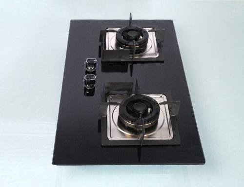 2 Burner Black Tempered Glass Gas Hob Built-in LPG/NG with Safety Device for Household | CHEFF