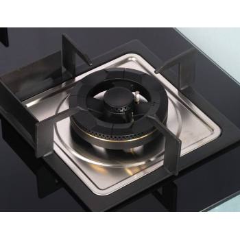 2 Burner Black Tempered Glass Gas Hob Built-in LPG/NG with Safety Device for Household | CHEFF