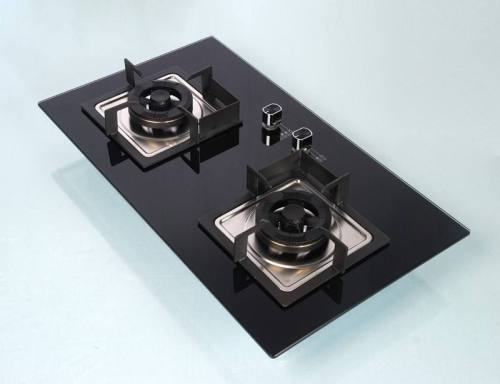 2 Burner Black Tempered Glass Gas Hob Built-in LPG/NG with Safety Device for Household | CHEFF