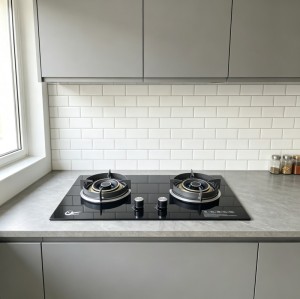 2 Burner Tempered Glass Built-in LPG/NG Cooking Gas Hob with Cast Iron Pan Support for Home | CHEFF