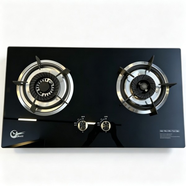 2 Burner 7MM Tempered Glass Built-in Gas Cooktop LPG/NG with Cast Iron Pan Support for Home | CHEFF