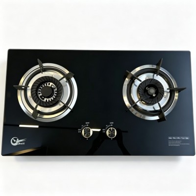 2 Burner 7MM Tempered Glass Built-in Gas Cooktop LPG/NG with Cast Iron Pan Support for Home | CHEFF