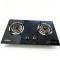 2 Burner Black Tempered Glass Built-in Gas Hob LPG/NG with Enamel Pan Support for Indoor Use | CHEFF