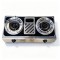 2 Burner Stainless Steel Tabletop Gas Stove LPG/NG with Enamel Pan Support for Household Use | CHEFF