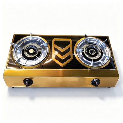 2 Burner Blue Flame Stainless Steel Tabletop Gas Stove with CKD Export Support for Household | CHEFF