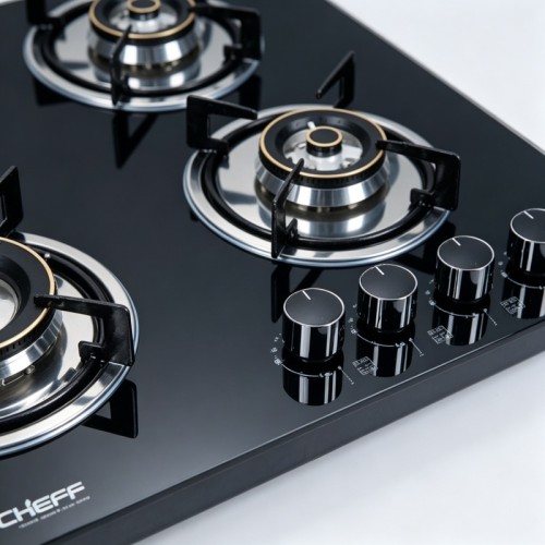 4 Burner Tempered Glass Gas Stove Built-in LPG/NG Cooktop with OEM/ODM for Household Use | CHEFF