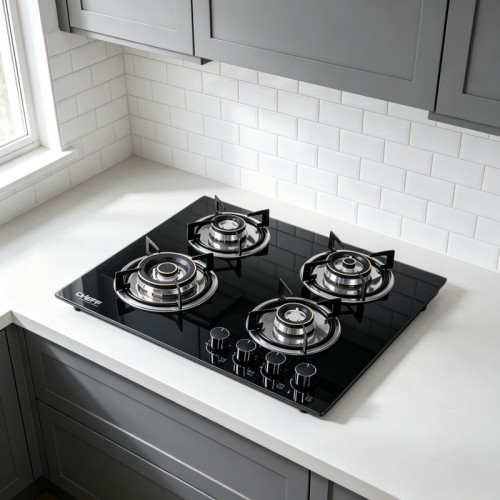 4 Burner Tempered Glass Gas Stove Built-in LPG/NG Cooktop with OEM/ODM for Household Use | CHEFF