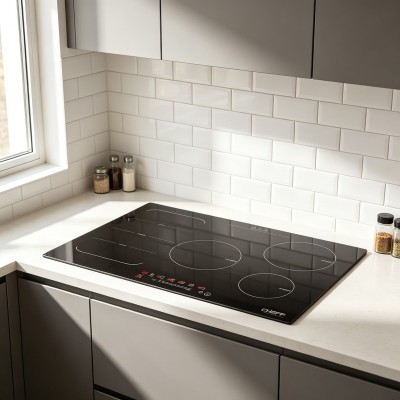 5 Zone Black Ceramic Glass Built-in Induction Cooktop with OEM/ODM Service for Home Cooking | CHEFF