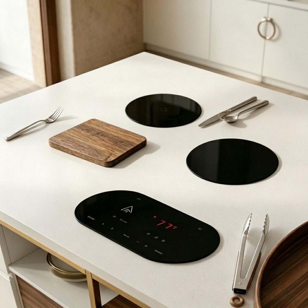 invisible induction hob power layout 2.2kW 1.8kW