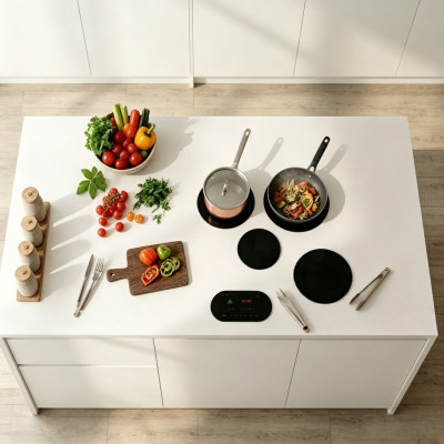 Invisible Induction Hob Built-in Under Sintered Stone Countertop for Villa, Hotel | CHEFF