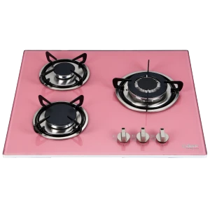 3 Burner Gas Cooker Wholesaler Color Tempered Glass Panel Size 600mm Durable Built-In Gas Hob