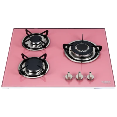3 Burner Gas Cooker Wholesaler Color Tempered Glass Panel Size 600mm Durable Built-In Gas Hob