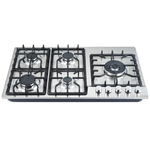 5 Burner Gas Stove Tops Stainless Steel LPG & Natural Gas Stoves Kitchenware Wholesale